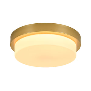 Brass Minimalist Round Opal Glass Dimmable LED Ceiling Light