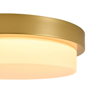Brass Minimalist Round Opal Glass Dimmable LED Ceiling Light