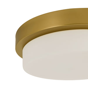 Brass Minimalist Round Opal Glass Dimmable LED Ceiling Light