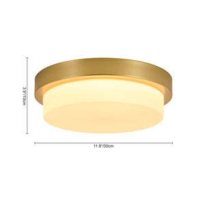 Brass Minimalist Round Opal Glass Dimmable LED Ceiling Light