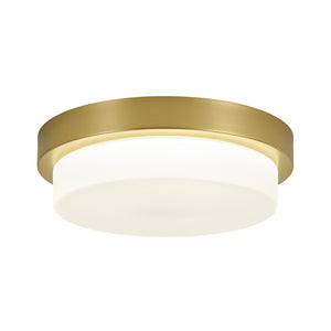 Brass Minimalist Round Opal Glass Dimmable LED Ceiling Light