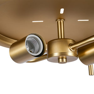 Water Hammered Glass Round Flush Mount Ceiling Light