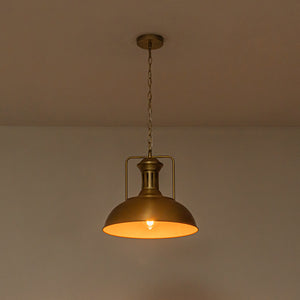 1-Light Industrial Dome Pendant Light