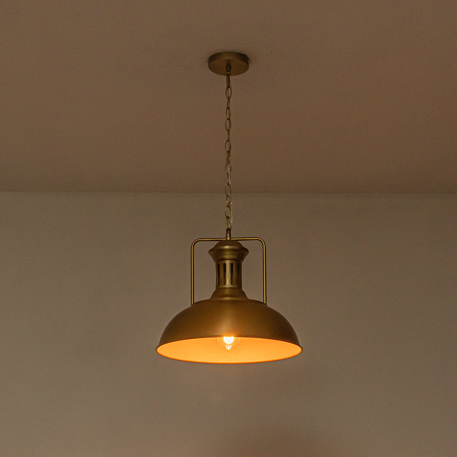 1-Light Industrial Dome Pendant Light