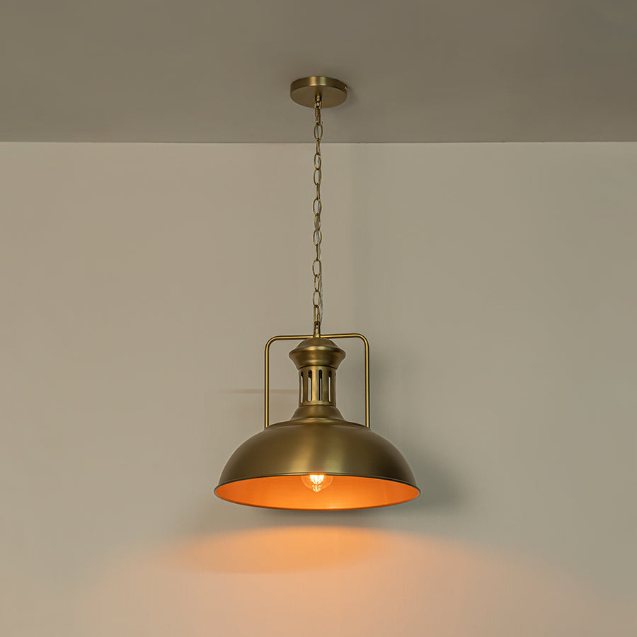 1-Light Industrial Dome Pendant Light