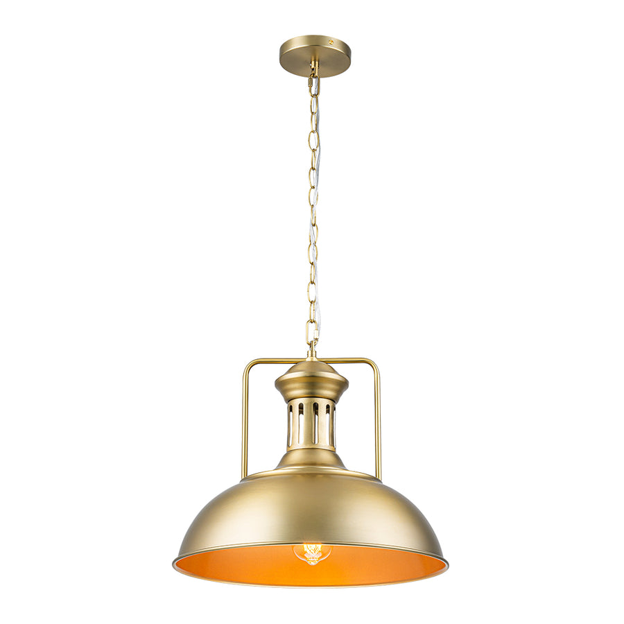 1-Light Industrial Dome Pendant Light