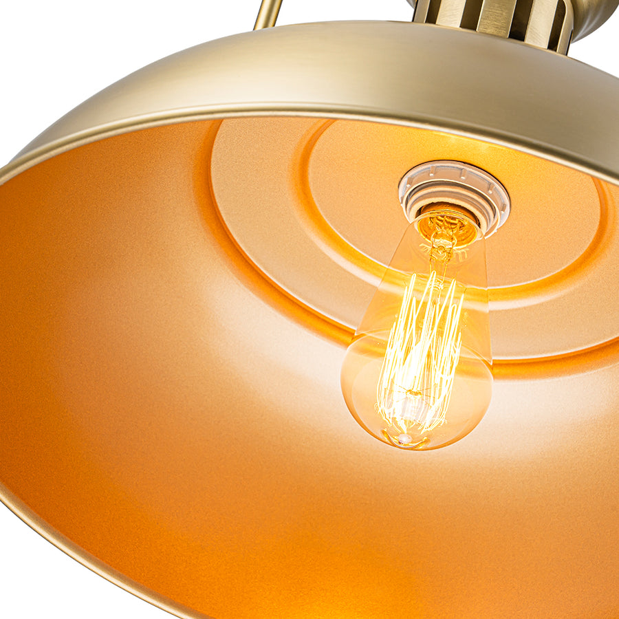 1-Light Industrial Dome Pendant Light