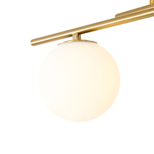Celestial 5-Light Opal Glass Linear Sputnik Semi Flush Chandelier