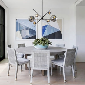 Celestial 6-Light Smoked Glass Globe Adjustable Sputnik Chandelier