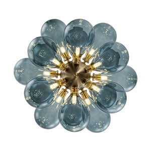 Cluster Blue Glass Bubble Chandelier