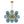 Cluster Blue Glass Bubble Chandelier