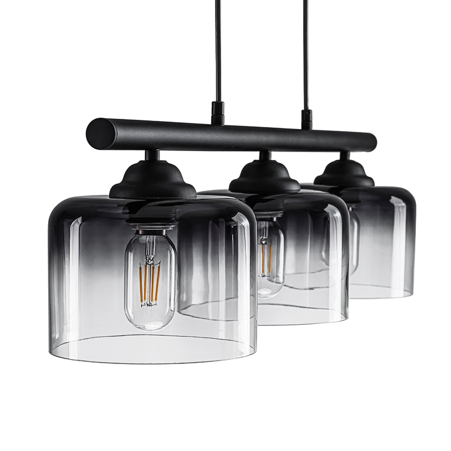 Contemporary 3-Light Gradual Smoked Glass Island Chandelier