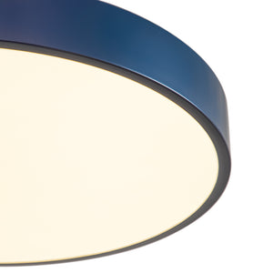 Contemporary Brass Blue Round LED Semi Flush Lighting