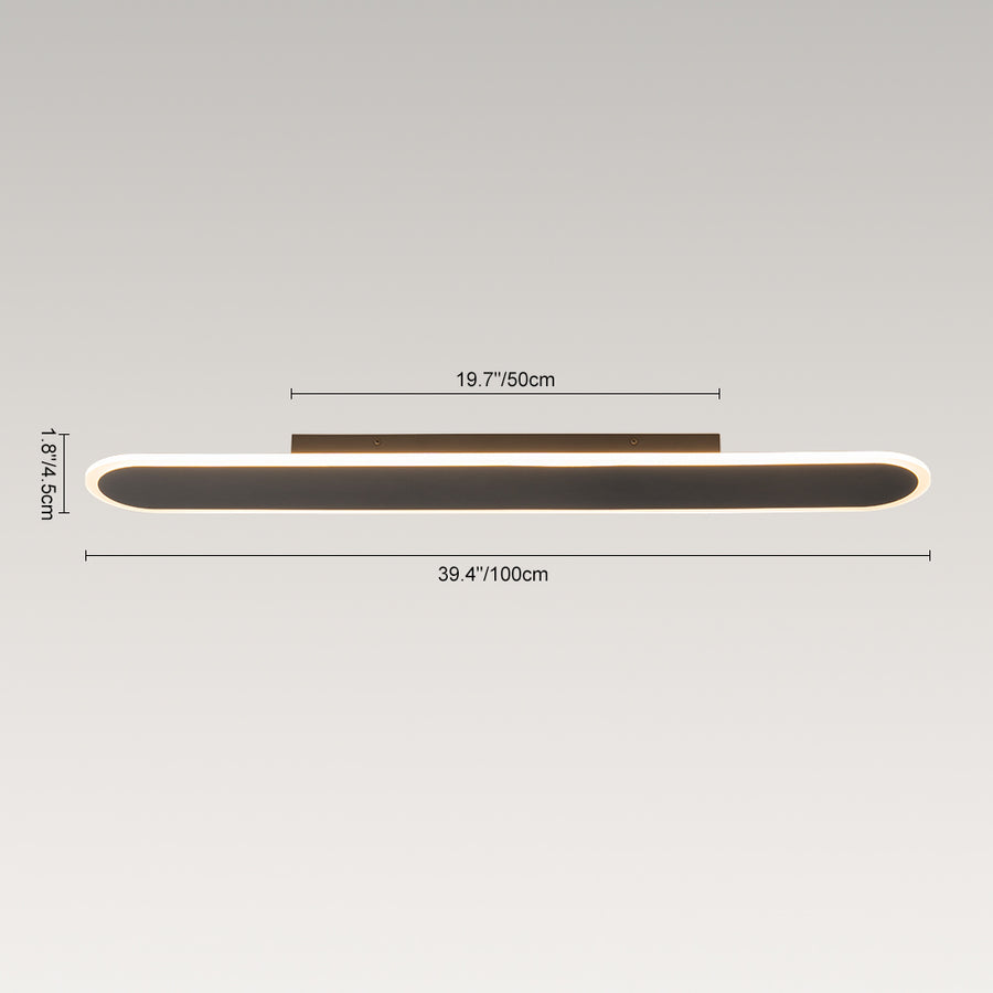 Contemporary Long Oval Warm Dimmable LED Ceiling Light