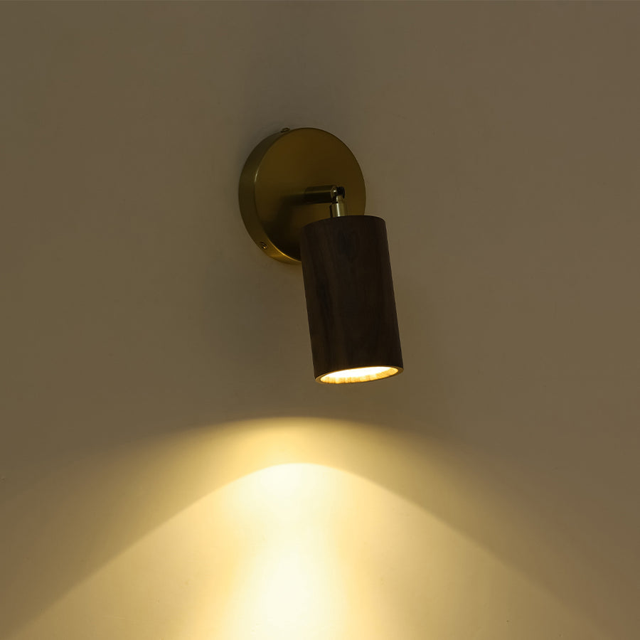 1-Light GU10 Adjustable Wooden Ceiling Spotlight Track Light