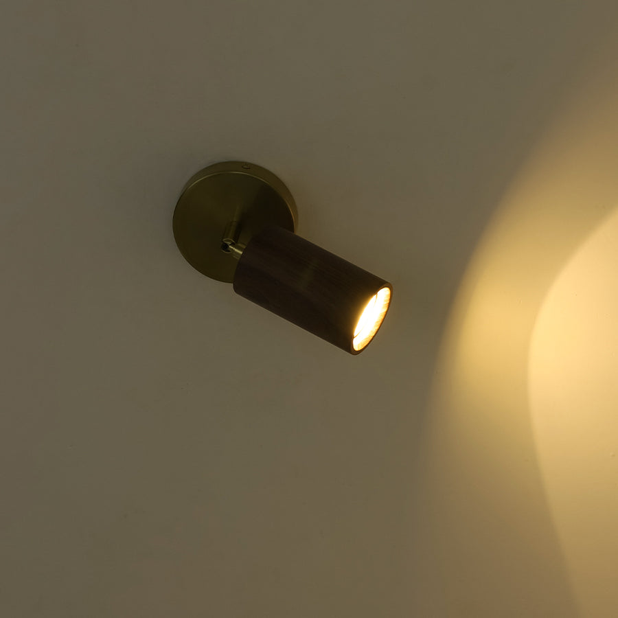 1-Light GU10 Adjustable Wooden Ceiling Spotlight Track Light