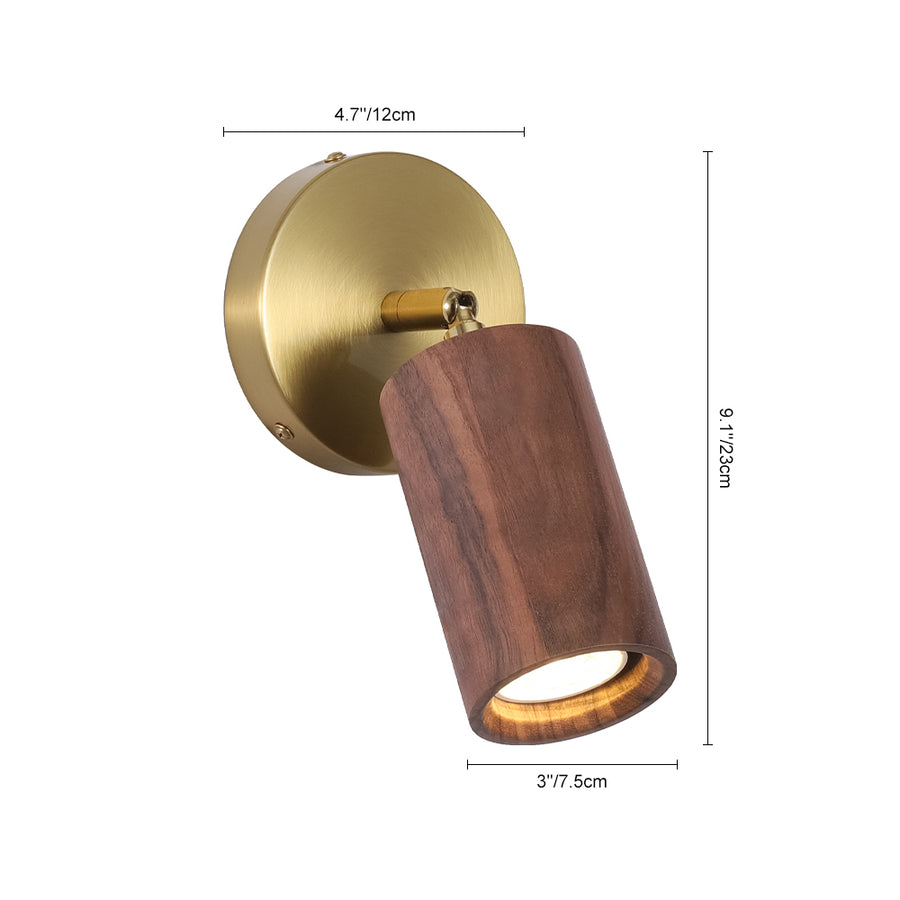 1-Light GU10 Adjustable Wooden Ceiling Spotlight Track Light