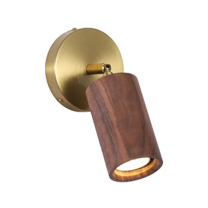 1-Light GU10 Adjustable Wooden Ceiling Spotlight Track Light