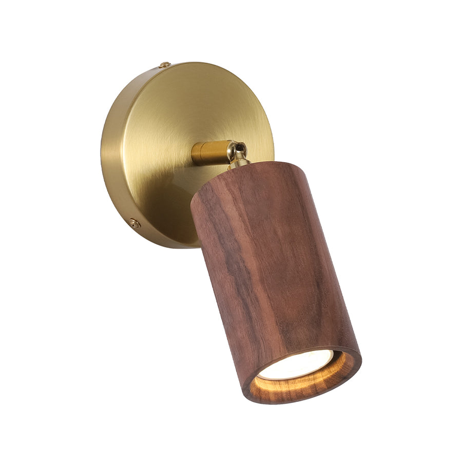 1-Light GU10 Adjustable Wooden Ceiling Spotlight Track Light