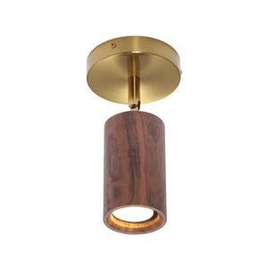 1-Light GU10 Adjustable Wooden Ceiling Spotlight Track Light