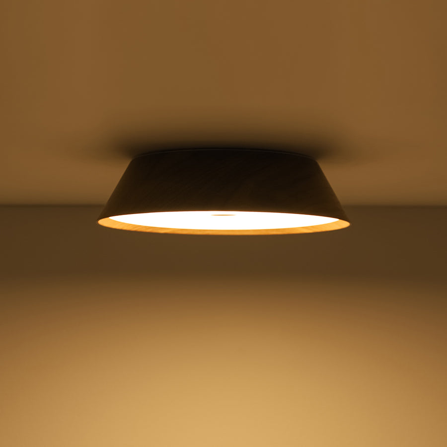 Farmhouse Wood Grain Dimmable LED Round Flush Mount Light