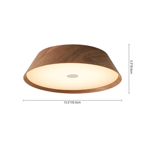 Farmhouse Wood Grain Dimmable LED Round Flush Mount Light
