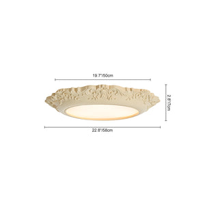 Decorative French Ivory Embossed LED Flush Mount Light