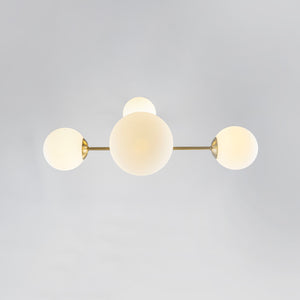 Designer 5-Light Tiered Opal Glass Globe Sputnik Chandelier
