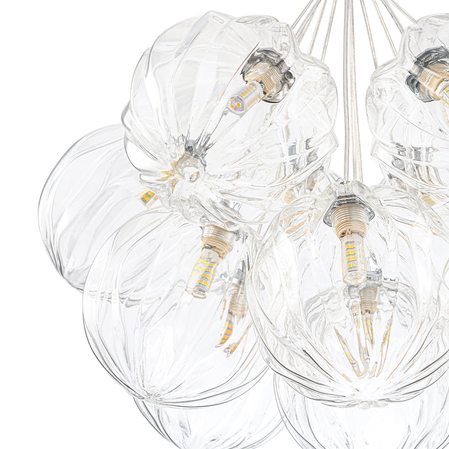 Dimmable Cluster Sculpture Texture Glass Globe Bubble Chandelier