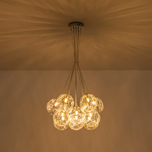 Dimmable Cluster Sculpture Texture Glass Globe Bubble Chandelier
