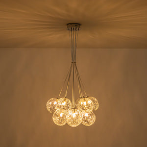 Dimmable Cluster Sculpture Texture Glass Globe Bubble Chandelier
