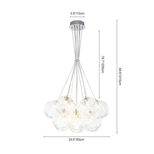 Dimmable Cluster Sculpture Texture Glass Globe Bubble Chandelier