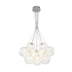 Dimmable Cluster Sculpture Texture Glass Globe Bubble Chandelier