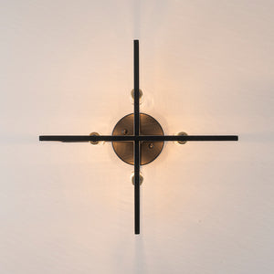 Farmhouse Black Brass 4-Light Square Cage Semi Flush Mount
