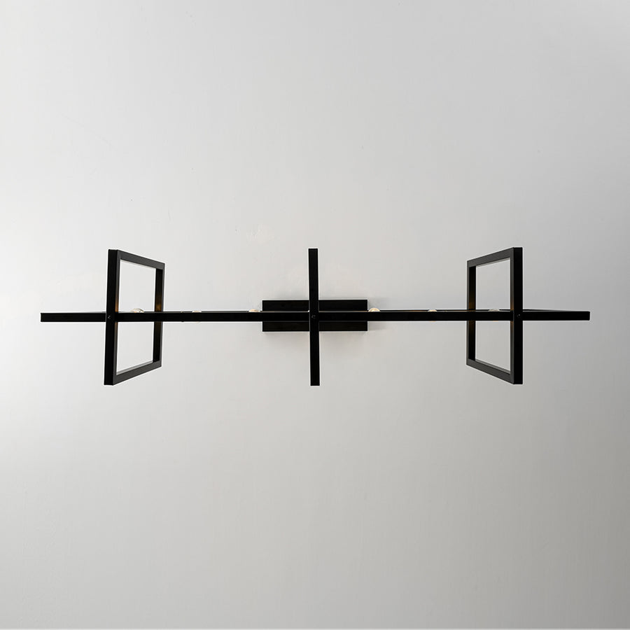 Farmhouse Candle Style Linear Rectangular Cage Island Chandelier