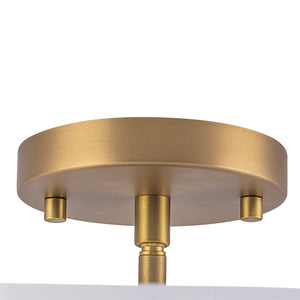 French 3-Light White Clouded Glass Round Semi Flush Mount