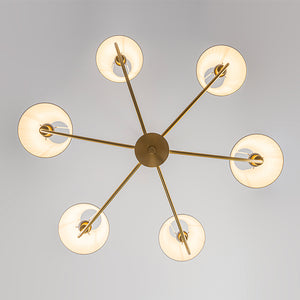 French 6-Light Tiered Fabric Cone Shade Candle Chandelier