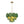French Art Deco Brass Green Swirl Glass Round Tiered Chandelier