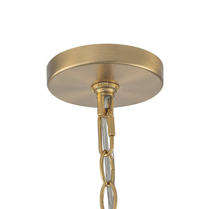 French Brass Candle Style Clear Glass Globe Pendant Light