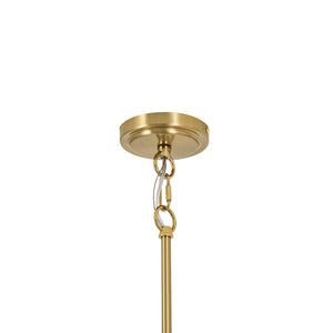 French Brass Large White Fabric Drum Lantern Chandelier