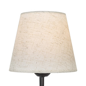 French Country 1-Light Beige Fabric Cone Armed Wall Sconce