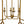 French Country Distressed Gold Candle Style Cylinder Lantern Chandelier
