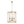 French Country Distressed Gold Candle Style Cylinder Lantern Chandelier