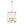 French Country Distressed Gold Candle Style Cylinder Lantern Chandelier