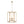 French Country Distressed Gold Candle Style Cylinder Lantern Chandelier