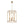 French Country Distressed Gold Candle Style Cylinder Lantern Chandelier