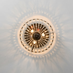 French Country Empire Draped Crystal Cage Semi Flush Mount