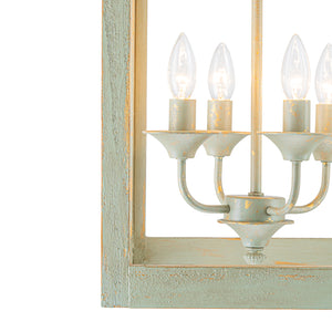 French Shabby Chic Patina Style Square Lantern Chandelier