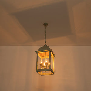French Shabby Chic Patina Style Square Lantern Chandelier
