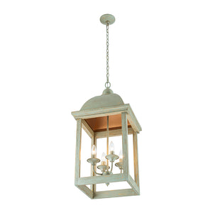French Shabby Chic Patina Style Square Lantern Chandelier